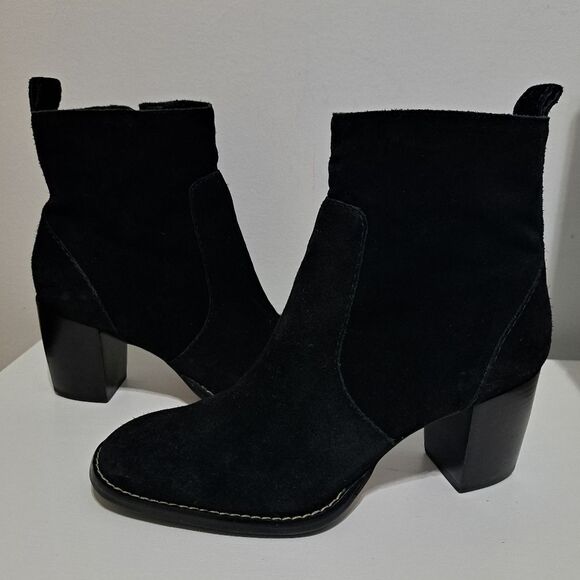 Bernardo Norwich Leather Suede Western Goth Ankle Boots Black Size 7 - Picture 13 of 13